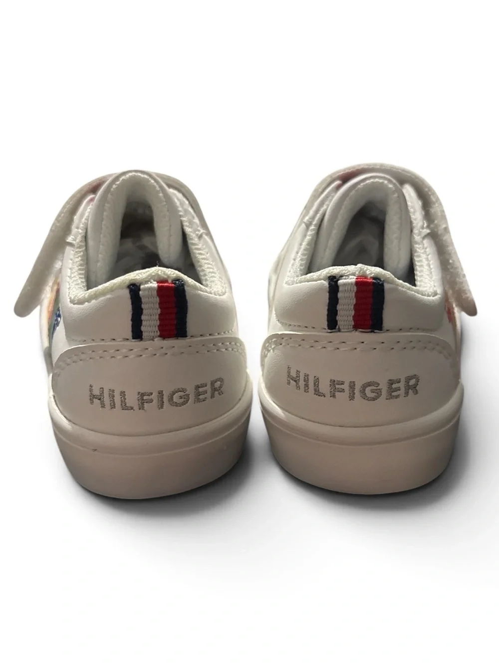 Tommy Hilfiger Kids White Low-Top Sneakers with Rainbow Accents